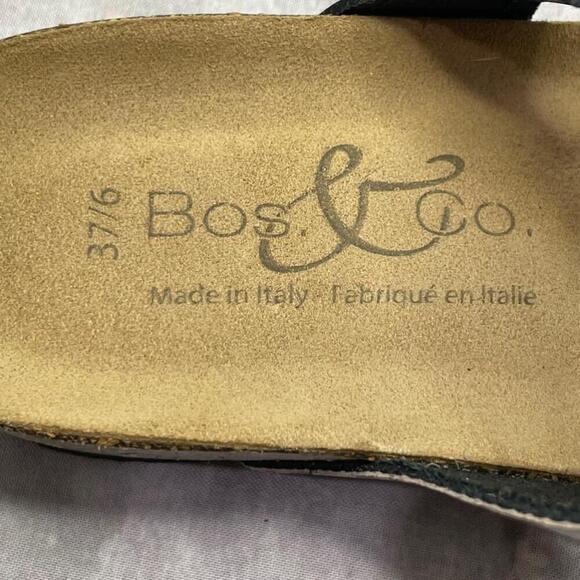 Bos. & Co. Luzzi Leather Sandal BLACK/ZEBRA SLIP-ON women's size 6 (37) slides - Picture 8 of 8